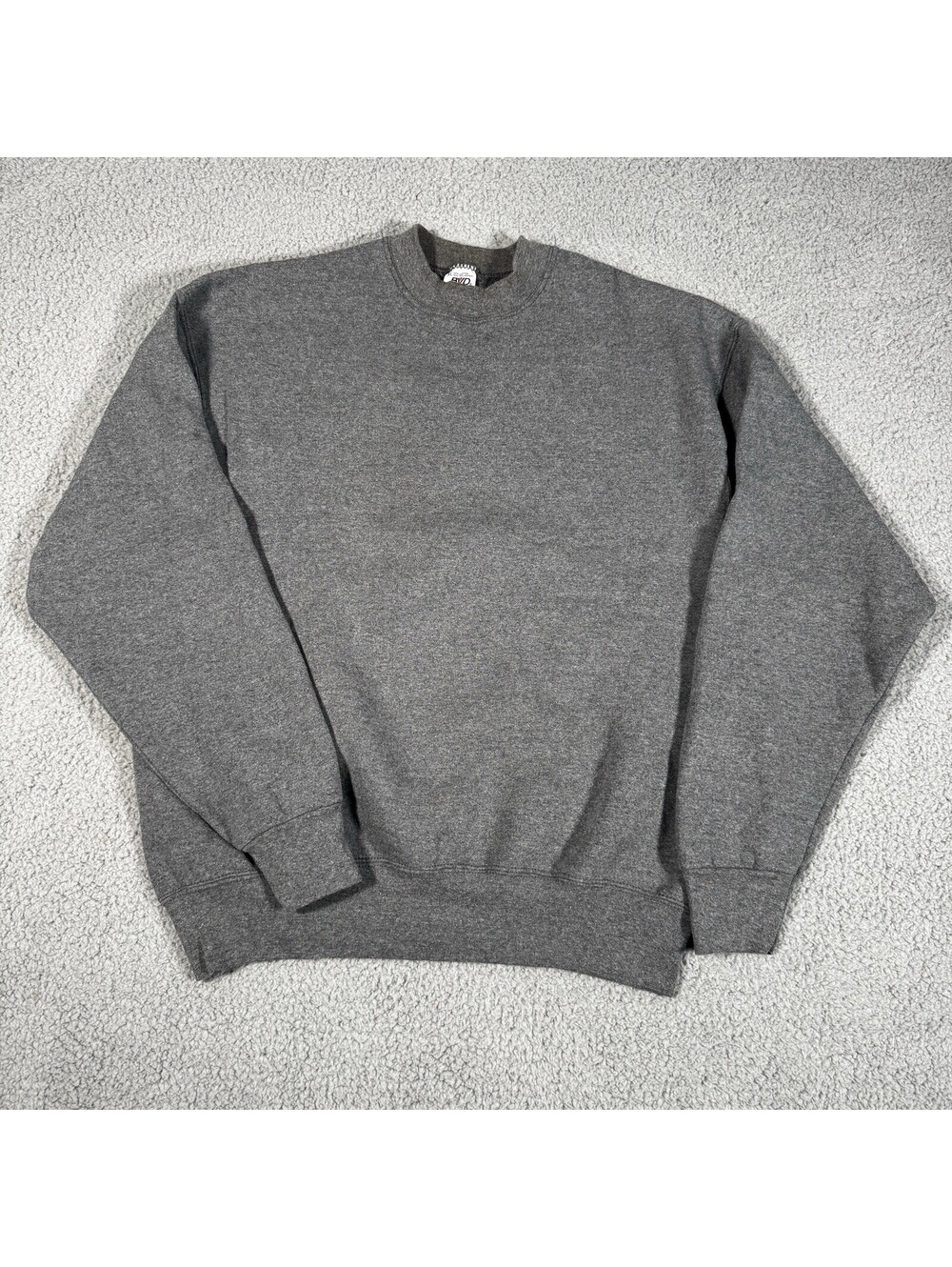 BVD Sweatshirt Mens XL Gray Long Sleeve Cotton Poly Made In USA Blank Vintage